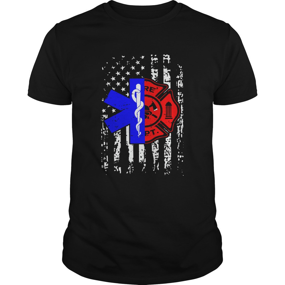 Nurse Emt And Firefighter American Flag Shirt